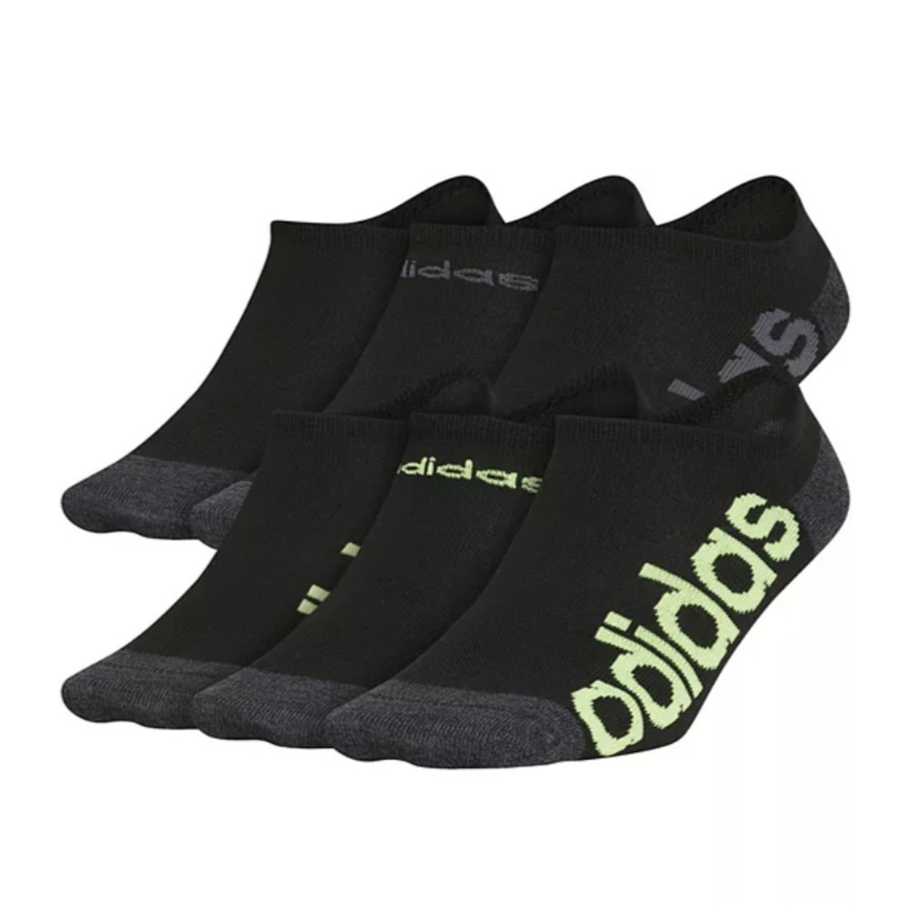 Adidas Boy's Superlite Linear 6-Pack No-Show Socks, Size 13-4​​​​​​​​​​